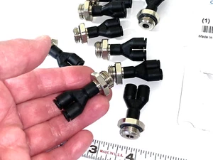 3158 04 13 by Parker Legris Stud Fitting | 4 mm Push-to-Connect x 1/4" Male Swiv - Picture 1 of 7