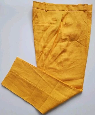 Pantalones para hombre MNG 100 % lino liso amarillo nuevos con etiquetas. Eur44, USA12, Mex11. Hecho en Vietnam.  Foto 1 de 4