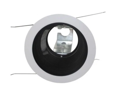 Qty 8- Capri Lighting 5 in Recessed Ceiling Trim R240 White Trim Black Reflector - Image 1 of 4