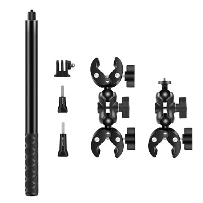 Selfie Stick Clamps Handlebar Fixed Mount for Gopro/Insta360 X3/ X4 DRSL Action - Image 1 of 4