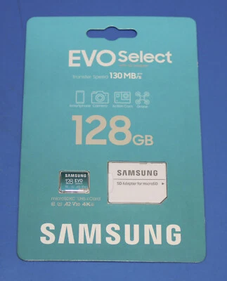 Samsung Evo Select 128gb MicroSD Card, Memory Card + SD Card Adaptor - MB-ME128K - Image 1 of 3