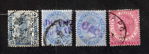 Stamps QV Straits Settlements & Egypt collection used Cover