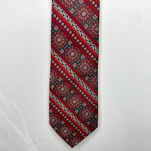 Vintage Mr. Cricket Herren Krawatte 4” Polyester 1970’s rot dunkelgrau & silber - Bild 1 von 10