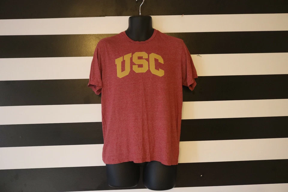 Camiseta Heritage USC Hombre Granate Cuello Redondo Mezcla Algodón Talla S Hecha en EE. UU. Foto 1 de 4
