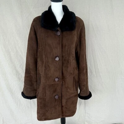 Abrigo vintage de mujer marrón piel de oveja genuino talla pequeña Foto 1 de 4