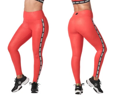 Leggings Zumba Cintura Alta Tobillo - Rojo ~ XS S XL ~ ¡Nuevos! ¡Envío gratis! Foto 1 de 3
