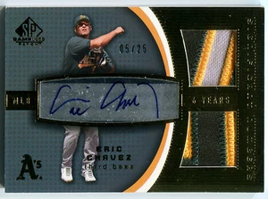 2004 SP Game Used Significant Numbers ERIC CHAVEZ Auto Dual 3 Color Patch #/25 - Imagen 1 de 1