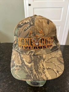 VINTAGE 1998 WWE / WWF TITAN SPORTS STONE COLD STEVE AUSTIN CAMO HAT USA (ls) - Picture 1 of 12