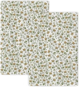 Spring Daisy Floral Dish Cloths 16x24 Inch Set of 2, Sage 16x124nch, Daisy1 - Picture 1 of 7