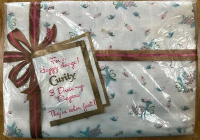 Pañales de vestir vintage 1958 Curity/Kendall ~ estampado de tortuga ~ nuevos en paquete Foto 1 de 4