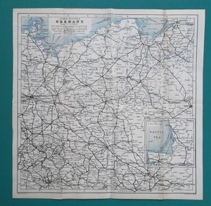 N. EUROPA Polonia Praga Berlino Kaliningrad - 1886 Mappa Baedeker 12x12" 30x30 cm - Foto 1 di 6