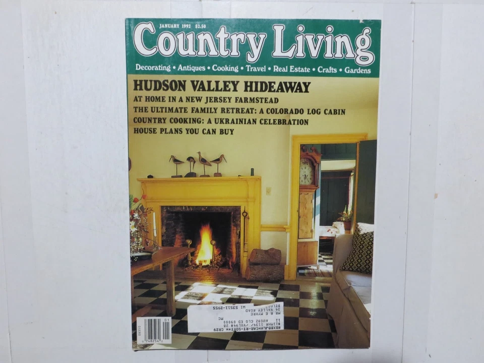 Country Living Magazine Decorating Antiques Cooking Crafts 1992 January 3Z - Image 1 of 1