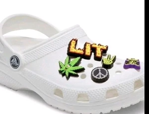 Marijuana New Authentic Crocs  Charms JIBBITZ  Uniquely You “It’s Lit 5 Pack” - Picture 1 of 4