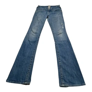 True Religion Bootcut Jeans Damen Gr. 25 Distressed Blau Denim - Bild 1 von 15