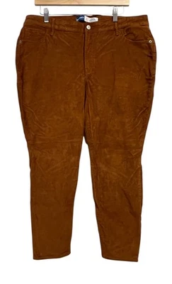 Pantalones de mezclilla para mujer Old Navy 18P naranja marrón tiro alto Rockstar súper ajustados pana Foto 1 de 4