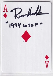 Tarjeta firmada autografiada Russ Hamilton 1994 WSOP CHAMP POKER - Imagen 1 de 1