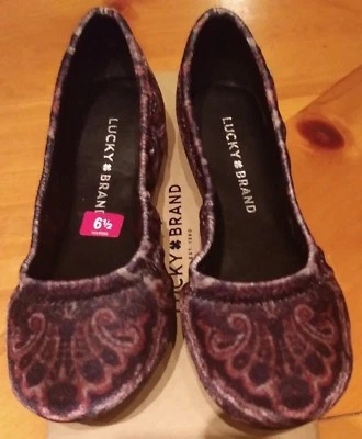 Lucky Brand Emmie Ballet Flats Paisley Brocade Velvet New in Box - Image 1 of 3