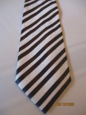 Corbata de seda a rayas gris rosa Foto 1 de 3