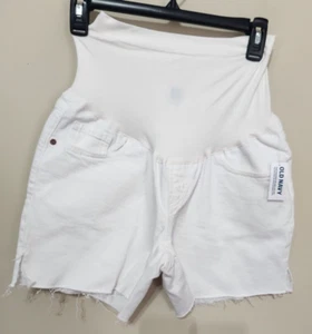 Old Navy Maternity OG Straight Full Panel White Cutt Off Shorts Size 8 - Picture 1 of 7