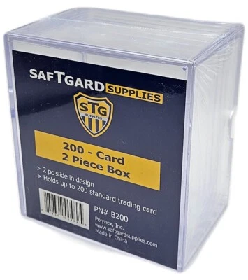SafTGard 2 Piece Plastic Card Storage Box (200 Count Size) Slider Box - Image 1 of 3