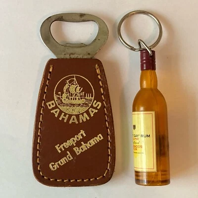 VTG Mount Gay Rum Keychain And Freeport Grand Bahama Bottle Opener 1980s - Image 1 of 4