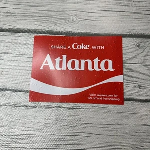 Coca-Cola Post Card Atlanta GA Soda Coke Logo Postcard Share A Coke With Atlanta - Picture 1 of 11