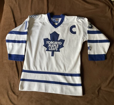 VINTAGE TORONTO MAPLE LEAFS YOUTH S/M SUNDIN STARTER JERSEY SEWN 13 CAPTAIN Cover