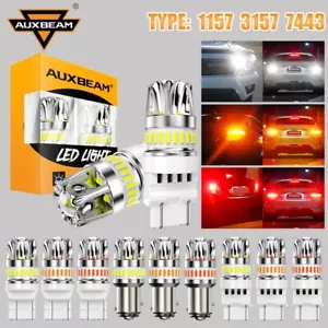 AUXBEAM 1157 3157 7443 LED Turn Signal Light Reverse Brake Bulb Anti Hyper Flash - Picture 1 of 21