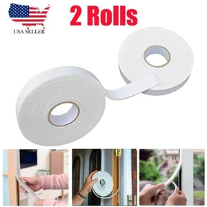 Double Sided Foam Tape White 3/4in x 16.5ft Tape Sponge Adhesive Tape 2 Rolls - Picture 1 of 5