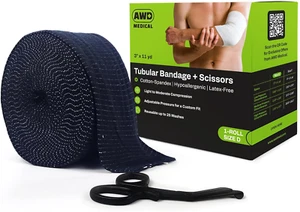 Elasticated Tubular Support Bandage - Reusable Compression Wrap for Joint Pain R - Picture 1 of 12