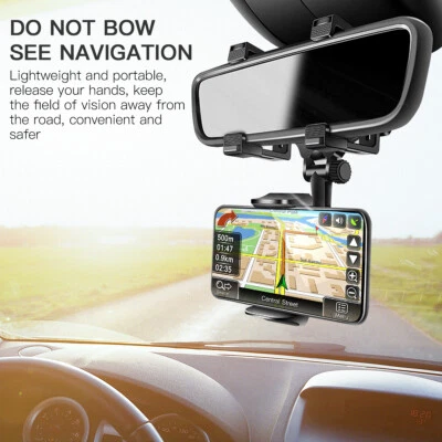 Phone Mount Car 360°Rotatable and Retractable Car Phone Holder Rearview Mirror - Image 1 of 4