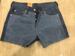 LEVI LEVIS 501 Blue Summer Denim Shorts/ Hot Pants Button Fly Red Tab New - Picture 1 of 1