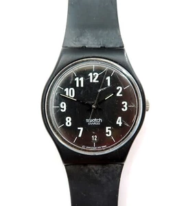Vintage Swatch Watch BLACKLIT GB421 from 1996 Gents NEW BATTERY / WORKS - Picture 1 of 8