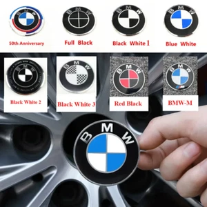 NEW - 4 pcs 60 mm Wheel Center Sticker Hub Cover Badge Decal For BMW - Picture 1 of 16