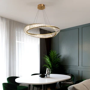 Crystal Chandelier LED Ceiling Light Pendant Light Living Room Changeable Lamp - Picture 1 of 19