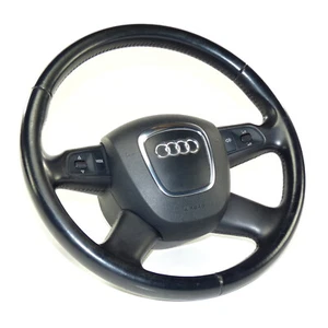 Audi A6 4F A8 4E Q7 4L Volant en Cuir Noir 4-Speichen Mfa Avec Airbag - Picture 1 of 7
