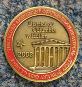NRA Challenge Coin District of Columbia vs Heller 2008 2nd Amendment ROF - Picture 1 of 2