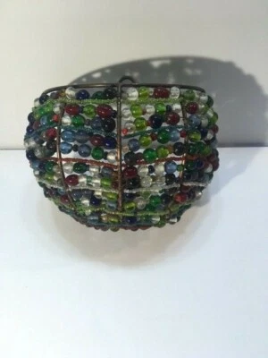 Aplique de pared de cuentas de vidrio para vela Tealight multicolor  Foto 1 de 4