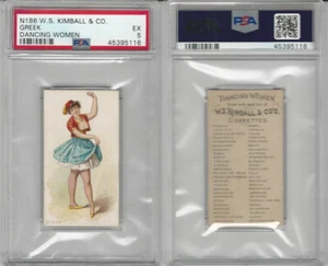 N186 Kimball, Dancing Women, 1889, Greek, PSA 5 EX - Picture 1 of 1