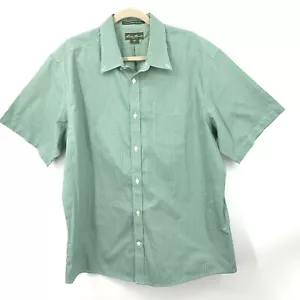Eddie Bauer Men XL Shirt Button Down Top Green Checkered Relaxed Fit - Picture 1 of 7