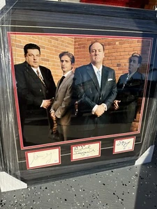 The Sopranos Cast Signed & Framed 16" x 20" Photograph Auto & Inscriptions - COA - Picture 1 of 5