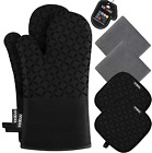Oven Mitts and Pot Holders 6Pcs Set, Kitchen Oven Glove High Heat Resistant 500 