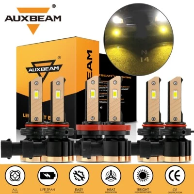 For Ford F-150 2015-2020 AUXBEAM Canbus LED Headlight High Low 6K+Fog Light 3K - Image 1 of 4