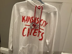 Kansas City Chiefs Ultra Game Sudadera con Capucha Blanca con Logo Rojo y Cordón Nueva con Etiquetas Lg - Imagen 1 de 4