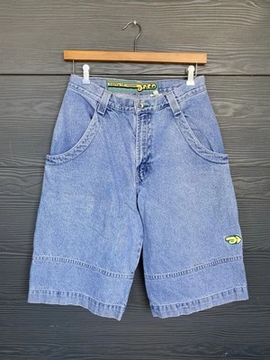 Pantalones Cortos Bordados De Colección Años 90 Fuertes JNCO Cintura 33 Denim EE. UU. 14” Entrepierna Para Hombres Foto 1 de 4