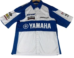 Yamaha Licensed Pit Crew Racing Shirt Embroidered JH Design Snap Up Men's M - Picture 1 of 14