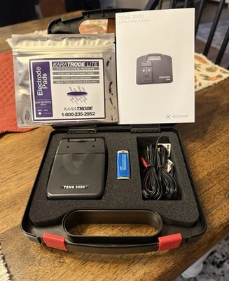 TENS 3000 Analog Unit Dual Channel w/ Electrodes Pads Complete New In Case  - Image 1 of 3