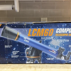 Celestron LCM60 Computerized Telescope 60mm Refractor w/ Motorized Mount Tripod - Picture 1 of 17
