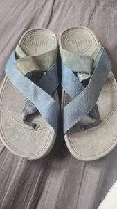 Fitflop Blue Grey Sandals UK 8 Mens Unisex Summer Beach Comfortable - Picture 1 of 7