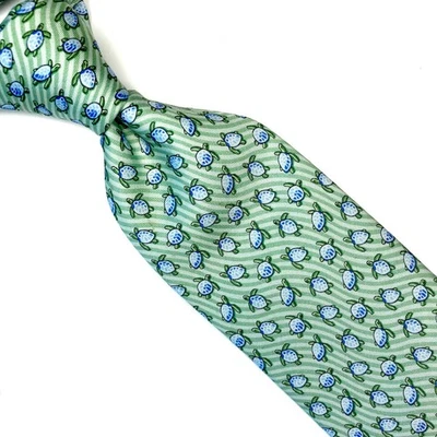 Gravata masculina de seda Vineyard Vines, tartaruga marinha verde claro náutico - Imagem 1 de 4